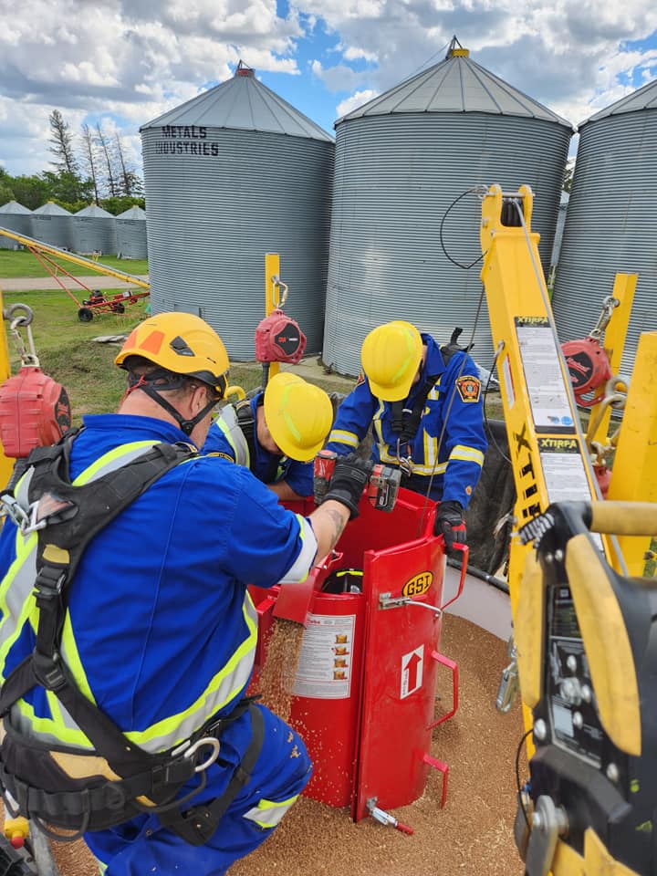 Firefighters train for rescue from horrific grain bin entrapment